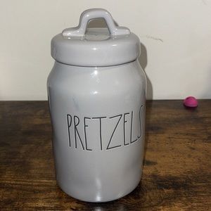 Rae Dunn Gray Pretzels Jar